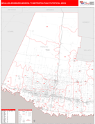 McAllen-Edinburg-Mission Metro Area Digital Map Red Line Style